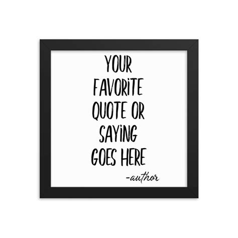 Custom Quote Print / Custom Wall Art / Custom Print / Custom Quote / Framed Poster - Etsy