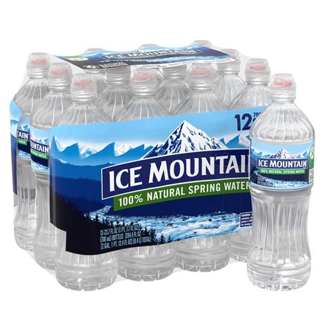 ICE MOUNTAIN Brand 100% Natural Spring Water, 23.7-ounce plastic sport cap bottles (Pack of 12 ...