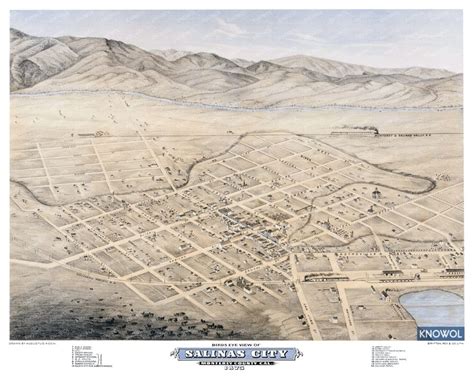 Beautifully restored map of Salinas, California from 1875 - KNOWOL