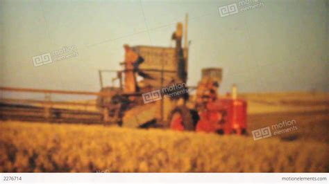 Old Combines Harvesting Fields 1940 Vintage 8mm Stock video footage | 2276714