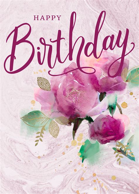 Personalised Classic Illustrated Floral Birthday Card – Hallmark