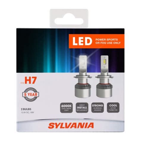 Sylvania H7 LED Powersport Headlight Bulbs for Off-Road Use or Fog ...