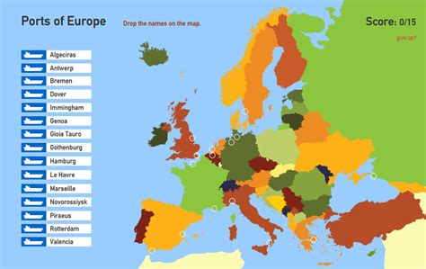 Interactive map of Europe Ports of Europe. Toporopa - Mapas Interactivos