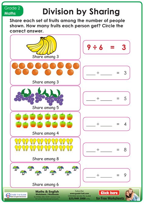 Division As Sharing Worksheets