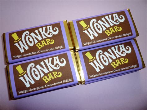 Wonka Bar Wrappers Wonka Bar Candy Bar Wrapper Template Willy - Etsy