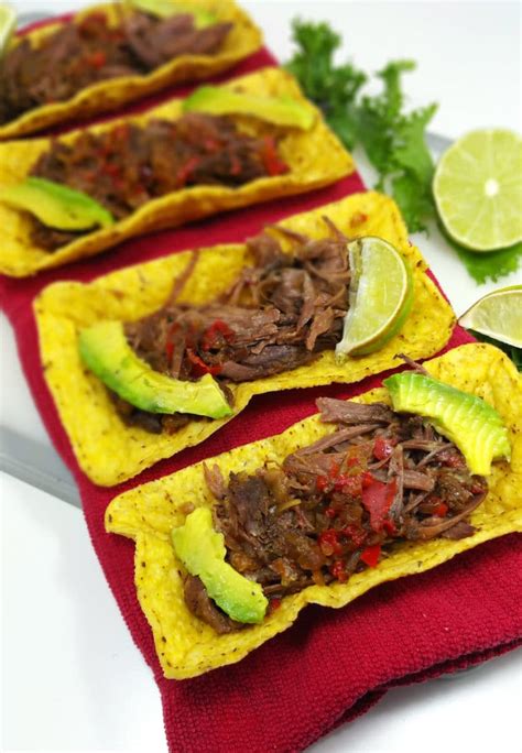 Crock Pot Beef Carnitas Tacos with Endive and Avocado Salad - Recipes Worth Repeating