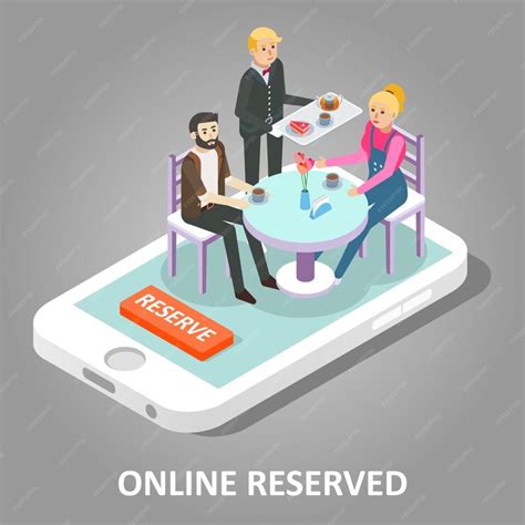 Premium Vector | Online reserved table vector illustration