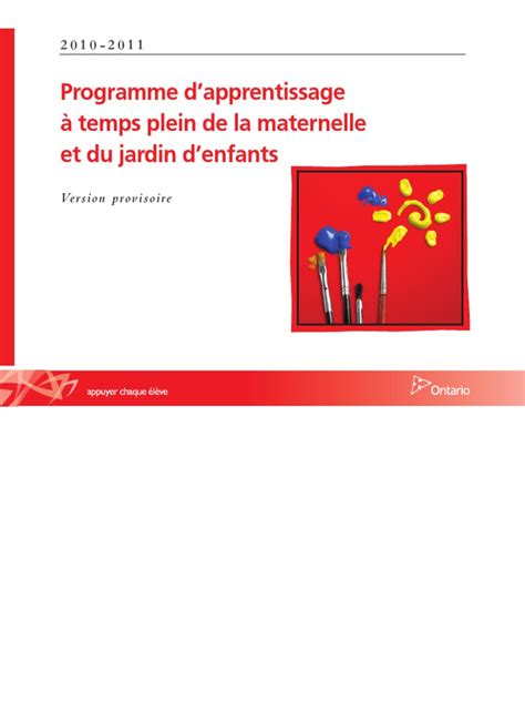 (PDF) Programme d’apprentissage à temps plein de la maternelle et du jardin d’enfantsCurriculum ...