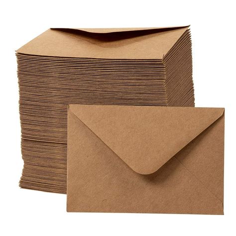 Mini Envelopes - 250-Count Gift Card Envelopes, Kraft Paper Business ...