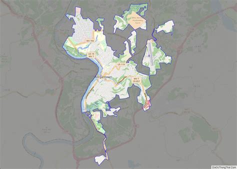 Map of Morgantown city, West Virginia - Thong Thai Real