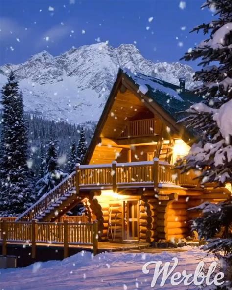 Heartwarming snowy cabin for Christmas [Video] | Snow cabin, Log cabin, House in the mountains