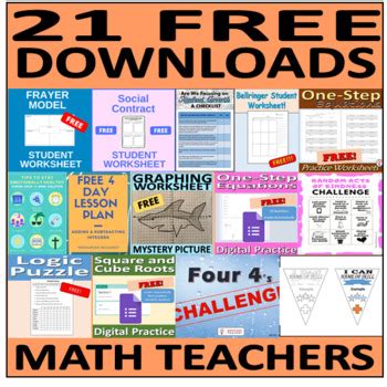 21 Free Math Teacher Resources by Rethink Math Teacher | TPT