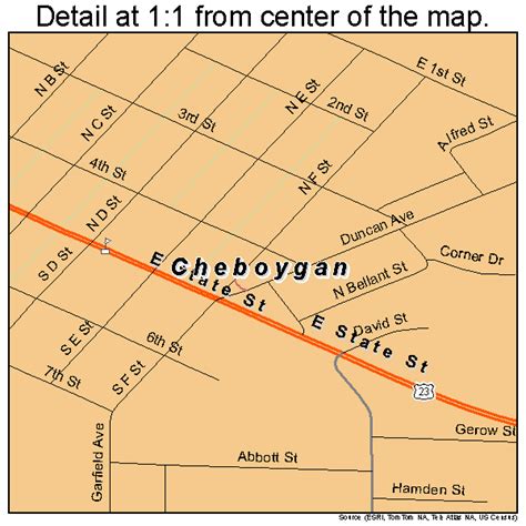 Cheboygan Michigan Street Map 2615000