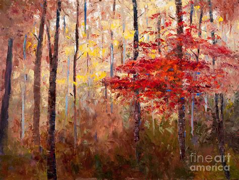 Autumn Forest Painting by Glenda Cason