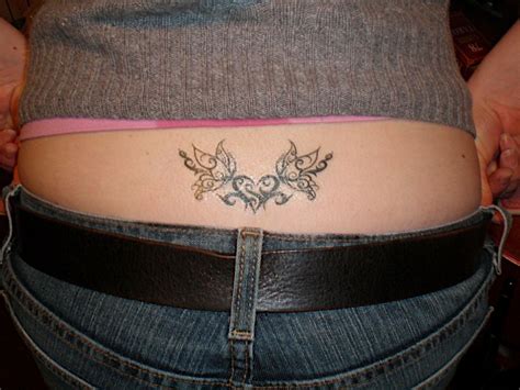 Tramp Stamp - Heart and Butterflies | Tramp stamp tattoos, Lower back ...