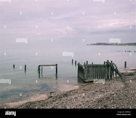 A scenic view of Minnis Bay beach in the village of Birchington-on-Sea ...