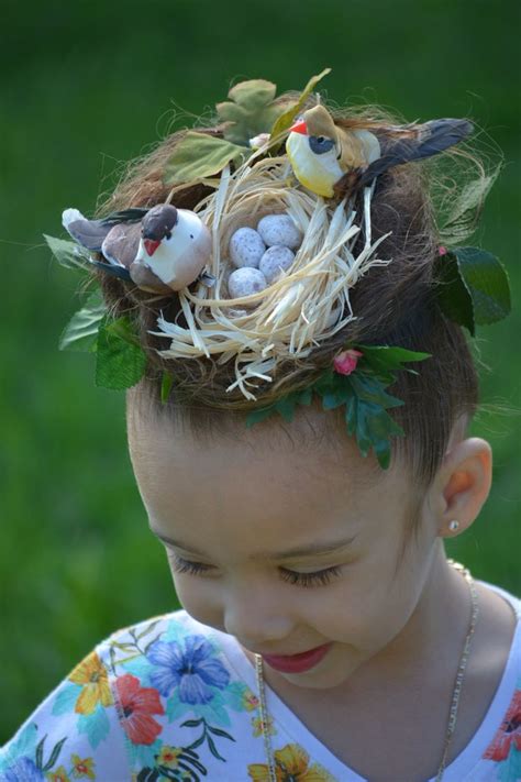 Crazy hair day at school... A bird nest in her hair... Fabulous 99 ...