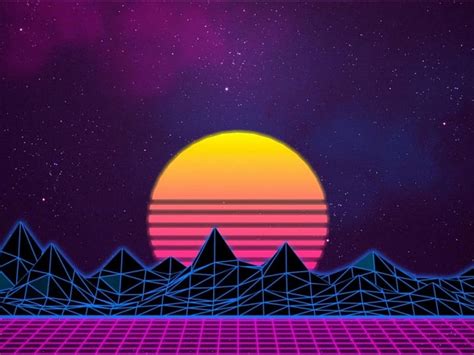 Sunset, Sky, Neon, Purple, Artistic, Retro Wave, HD wallpaper | Peakpx