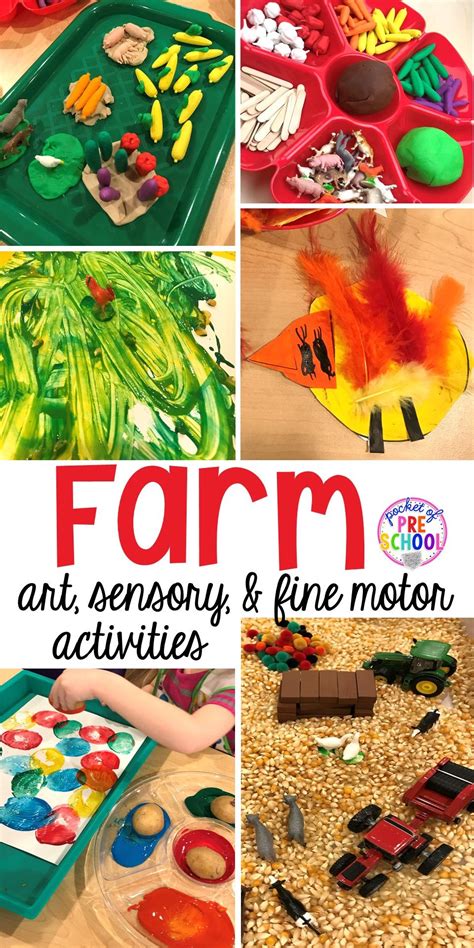 Farm Themed Art, Fine Motor, & Sensory Activities - Pocket of Preschool | Farm activities ...