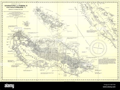 Map of Guadalcanal and Florida islands, December 1942 (US Marine Corps Stock Photo - Alamy