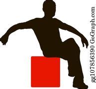 170 Silhouette Man Sitting On A Chair White Background Clip Art | Royalty Free - GoGraph