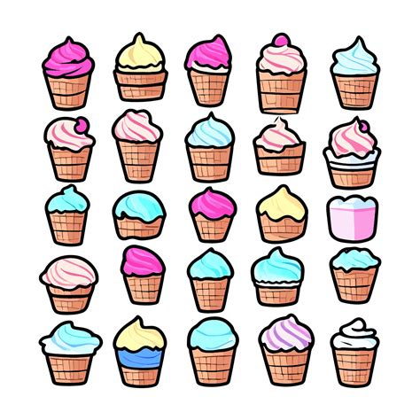 25 Ice Cream Varieties RGB Color - MasterBundles