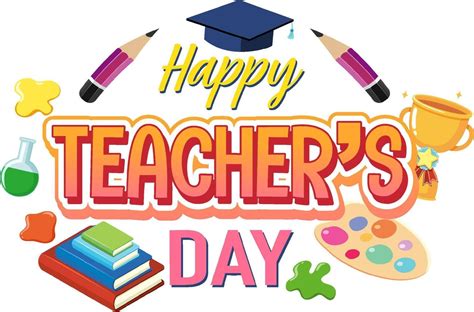 Download Happy Teacher's Day poster with school objects for free ...