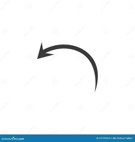 Curved Arrow Icon Vector. Curve Arrow Icon Stock Illustration - Illustration of repeat, forward ...