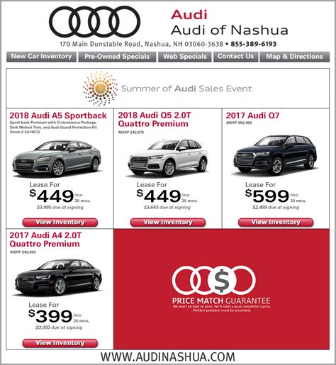 Audi Nashua Internet Specials. Online New Car Lease Deals.