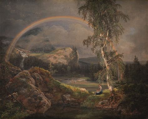 Norwegian Landscape with a Rainbow by Johan Christian Dahl - Artvee