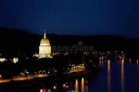 WV State Capitol Building at Night Stock Image - Image of capitol ...