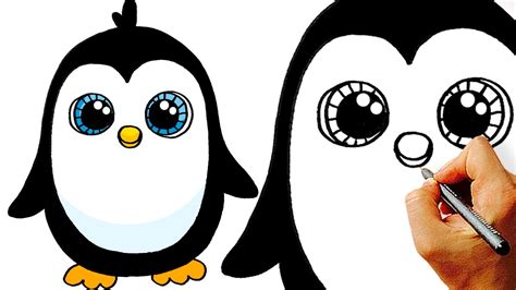 Very Easy! How to Draw a Cute Cartoon Penguin. Art for Kids!