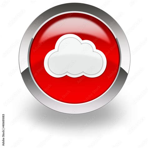 red cloud computing icon Stock Illustration | Adobe Stock