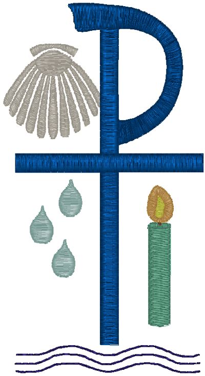 Baptism Symbols Embroidery Design