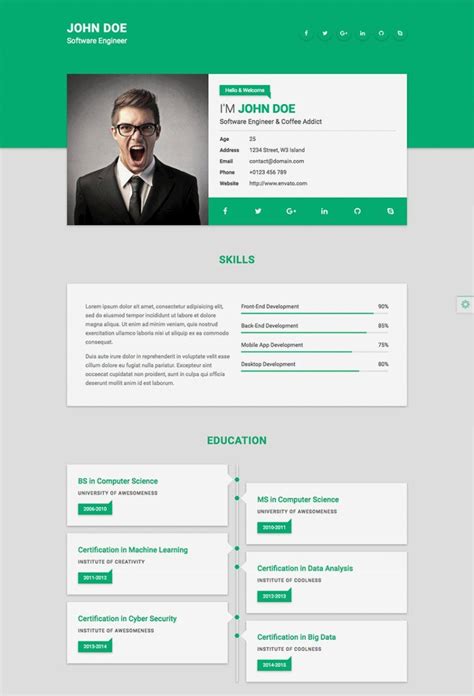 14 Cv Website Template Inspirations | Free website templates, Website template, Personal website ...