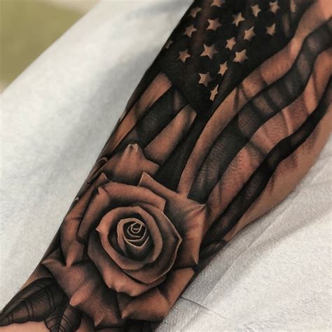 Black American Flag Tattoo