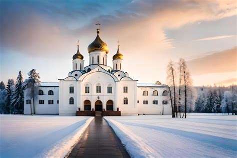 Premium Photo | A church in the snow