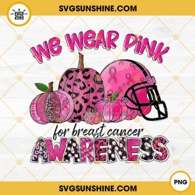 Football Helmet Breast Cancer SVG, In October We Wear Pink SVG ...