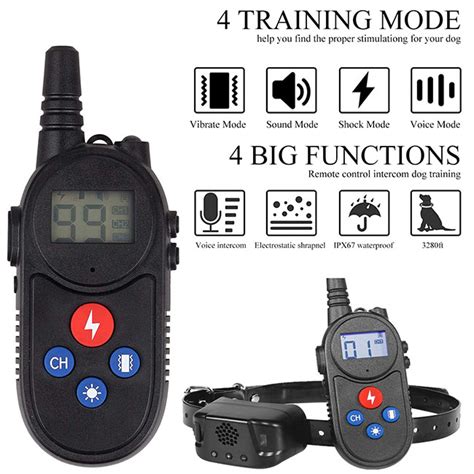 dog training collar with walkie talkie Remote Control Distance Up to 3280Ft for 3 dogs : Dog ...