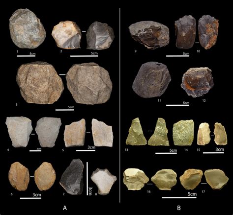 Oldowan stone tools from Ain Boucherit including A (AB-Lw). 1 ...