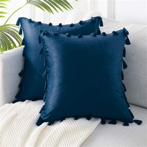 Topfinel Boho Decorative Throw Pillow Covers with Tassels for Couch Bed ...