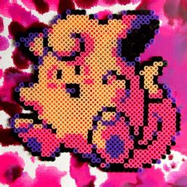 Pokemon's Clefairy made out of Perler Beads by Glugglor on Newgrounds