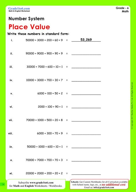 Writing Numbers In Standard Form Worksheets - Printable Worksheets