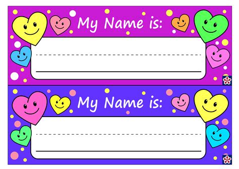 Free Printable Name Tags for Preschoolers. TeachersMag.com