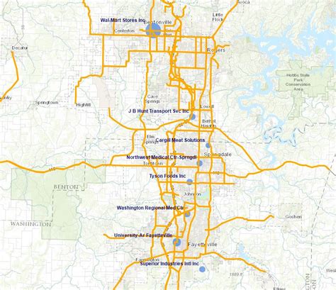 Northwest Arkansas Map With Cities - Time Zones Map