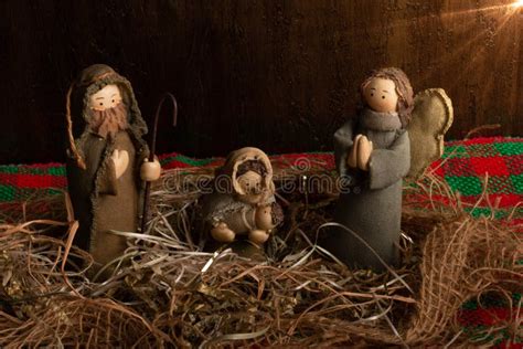 Traditional Christmas Decoration. Nativity Scene with Christ`s Birth ...