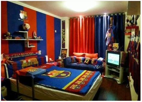 Cool Boys Bedroom Decoration with FC Barcelona Theme - Home Design Ideas