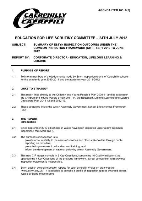 Summary of Estyn Inspection Outcomes