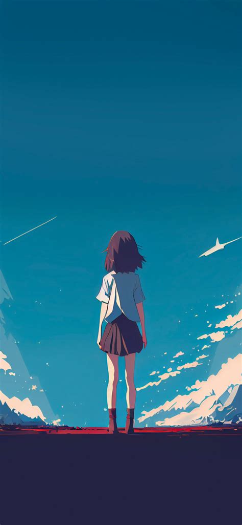 Girl and Sky Anime Aesthetic Wallpapers - Aesthetic Anime Walls