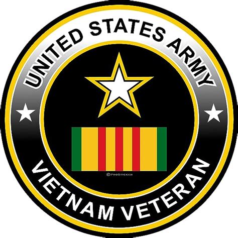 US ARMY VIETNAM VETERAN ROUND STICKER - Pro Sport Stickers